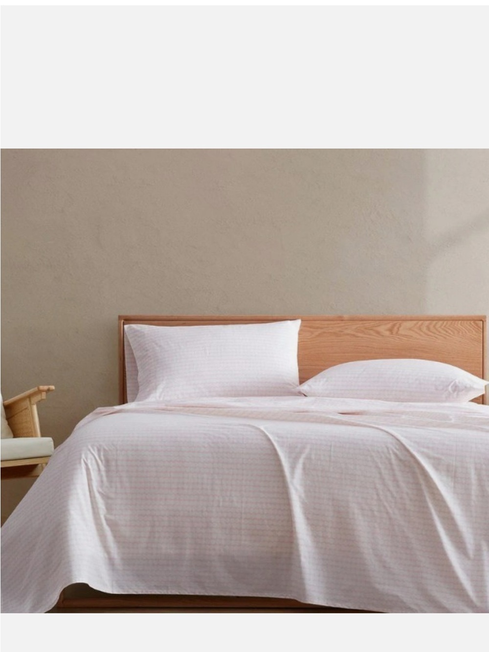 Marimekko Soft pink Blush Thin-Stripe Cotton FLAT SHEET ONLY.